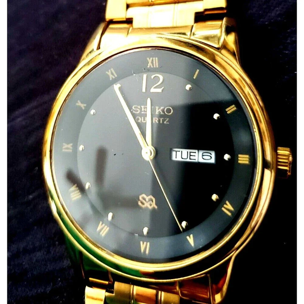 SQ Men’s Black Dial Gold 41mm Watch After Market Non OEM Movement Runs G…